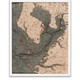 Nautical Wood Maps Tampa Bay - White Frame