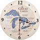 Great Lakes Nautical Topographic Wood Clock - Customizable