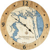 Jacksonville Nautical Topographic Wood Clock - Customizable