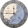 Long Beach Nautical Topographic Wood Clock - Customizable