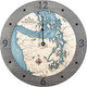 Pacific Northwest Nautical Topographic Wood Clock - Customizable