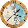 St. Augustine Nautical Topographic Wood Clock - Customizable