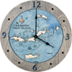 Virgin Islands Nautical Topographic Wood Clock - Customizable